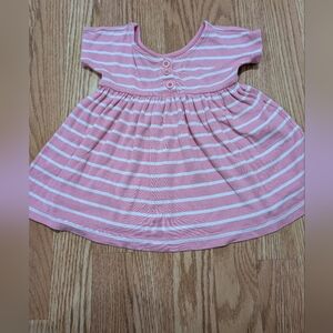 Hanna Andersson Toddler Girl Pink and White Striped Kids Dress 2T